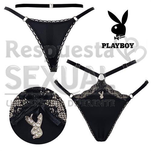 Colaless string de microfibra  negra