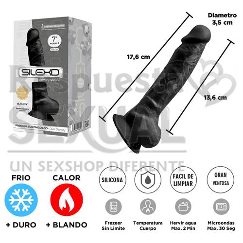 Dildo Negro Premium Real Skin Model 1 con ventosa de 18 centimetros