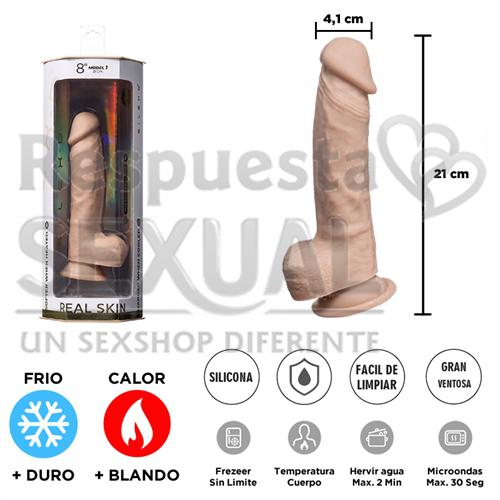 Real Skin Model 1 - Dildo Termoreactivo de Silicona de 20 cm