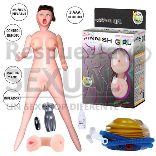 Muñeca inflable con vagina y ano de suave textura