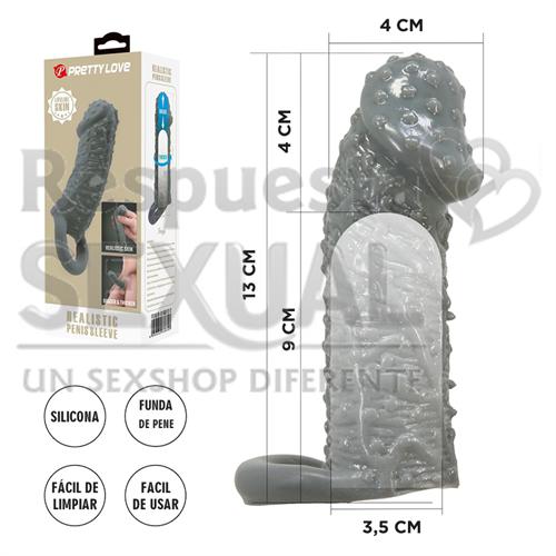 Funda para pene realistica de 13 cm de largo