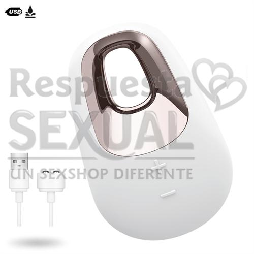 White Temptation estimulador clitorial con carga USB y 15 modos de vibracion