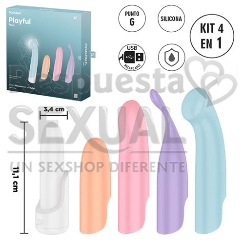 Playful Four estimulador con kit de 4 cabezales diferentes