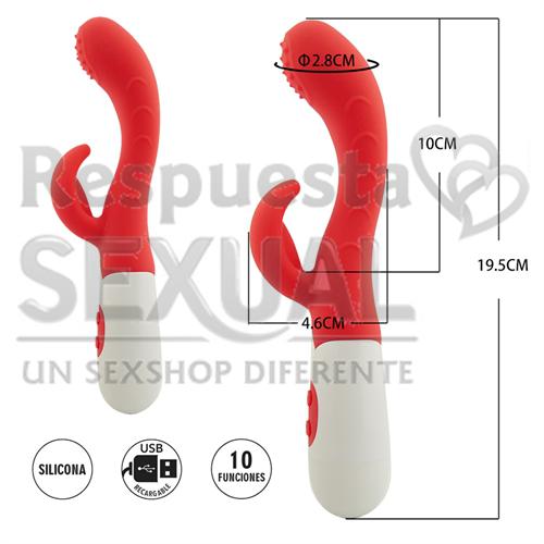 Scorpius : Vibrador de punto G con estimulador y 10 funciones de vibracion