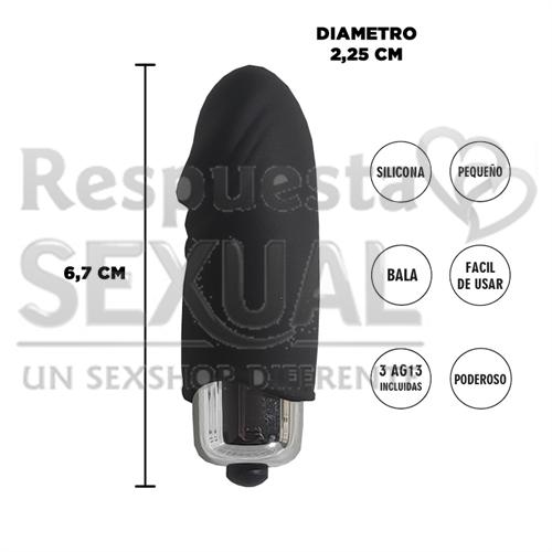Bala vibradora negra estimulador de clitoris 