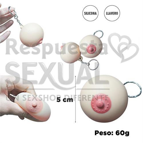 Llavero con forma de teta pellizcable