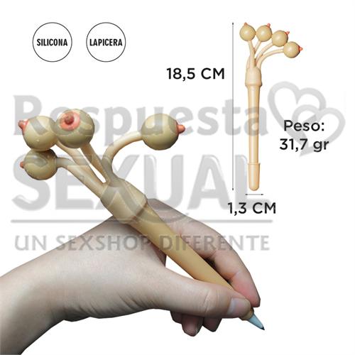 Lapicera con pechos que cuelgan