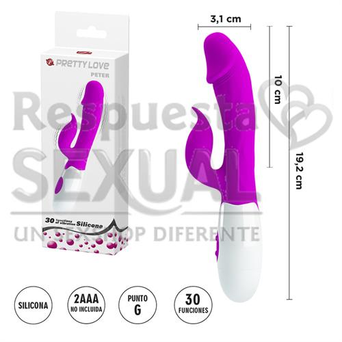 Estimulador vaginal con vibrador de clitoris y 30 funciones de vibracion
