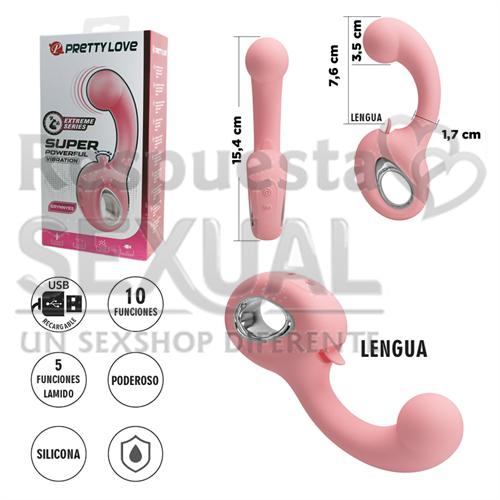 Estimulador de punto G con 5 funciones de lamido y carga USB