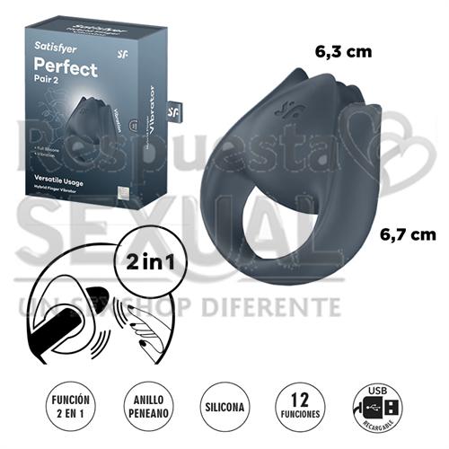 Perfect Pair 2 - Set de Estimulación Dual para Parejas (Incluye Vibrador y Anillo)