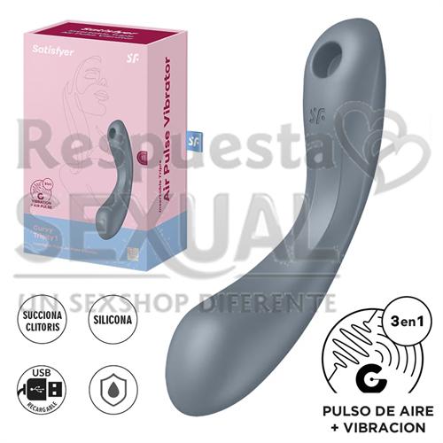 Curvy Trinity 1 Estimulacion clitorial mediante ondas de presion y de punto G mediante vibracion
