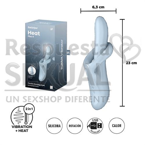 Heat Flex 4 - Vibrador con efecto calor y Flexible ademas con 2 Motores