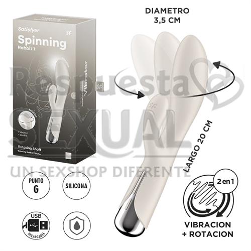 Spinning Rabbit 1 beige Estimulador de punto G con vibracion para el clitoris