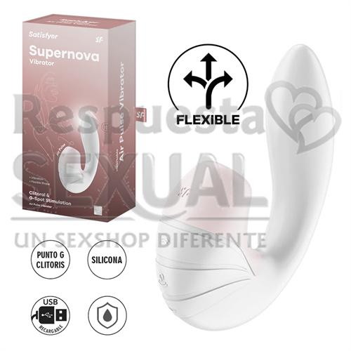 Supernova white succionador de clitoris con estimulacion de punto G y carga USB