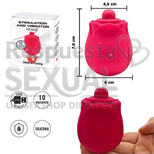 Estimulador con forma de rosa para el clitoris