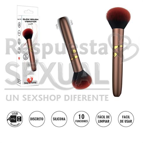 Brocha eléctrica para maquillaje, herramienta de belleza con vibración, 10 modos de vibracion